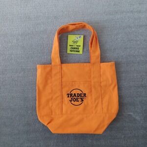 Trader Joe's Trick Or Treat Mini Tote Bag Orange Limited Edition Halloween